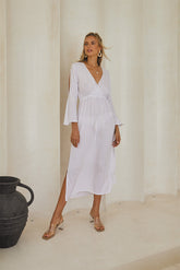 Blossom Long Dress – Pigment Color with Lavish Lace