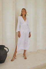 Blossom Long Dress – Pigment Color with Lavish Lace