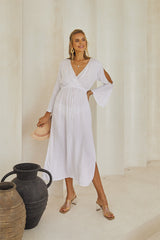 Blossom Long Dress – Pigment Color with Lavish Lace