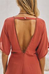 Regalia Long Jumpsuit – Solid Color with Classic Beadwork