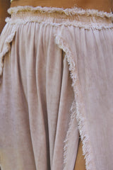 Azure Long Skirt – Pigment Color with Lavish Lace