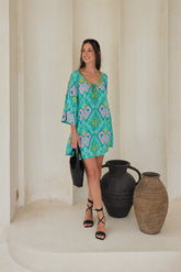 Celestia Short Kaftan – Kaleidoscopic Print