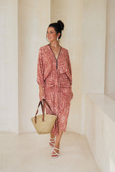 Mariposa Long Dress Kimono – Ethnic Fusion Print