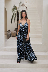 Aurora Long Dress – Abstract Bubble Tie Dye