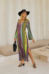 Zephyra Long Kaftan – Boho Waves Tie Dye