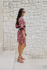 Wanderlust Short Tunic – Psychedelic Print with Lace