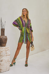 Cassia Short Dress Kimono – Boho Waves Tie Dye