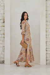 Violette Long Tunic – Vintage Print Embroidered