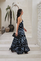 Aurora Long Dress – Abstract Bubble Tie Dye