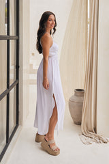 Meadow Long Dress – Solid with Fringe & Lace Fusion