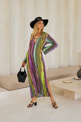 Zephyra Long Kaftan – Boho Waves Tie Dye