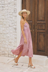 Meadow Long Dress - Pigment Color with Lavish Lace