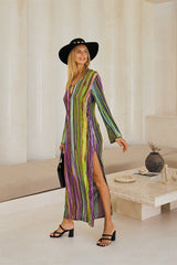 Zephyra Long Kaftan – Boho Waves Tie Dye