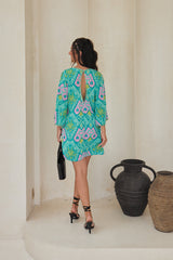 Celestia Short Kaftan – Kaleidoscopic Print