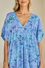 Lyra Short Tunic – Aqua Splash Tie Dye