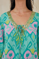 Celestia Short Kaftan – Kaleidoscopic Print