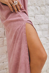 Meadow Long Dress - Pigment Color with Lavish Lace