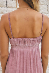 Meadow Long Dress - Pigment Color with Lavish Lace