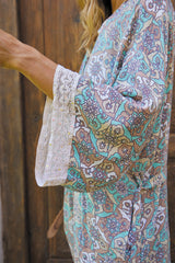 Gypsy Kimono & Top – Psychedelic Print with Lace