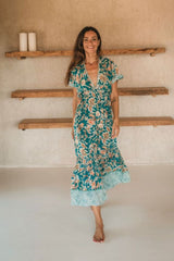 abito midi Aurora // fiore di terracotta