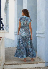 Izzy Wrap Dress // Bora Tie Dye - Blu