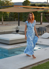 Robe portefeuille Izzy // Benirras Print - Aqua