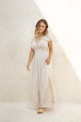 Celandine Long Dress // Abanico Print