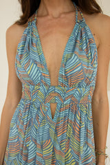 Savannah Long Dress // Leaves print