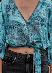 Orla Wrap Top // Es Vedra Tie Dye - Green