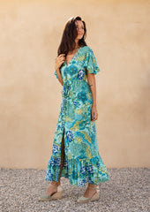 Edie Duster Dress // Illetas Print - Blu