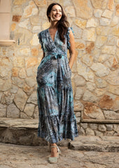 Izzy Wrap Dress // Bora Tie Dye - Blu