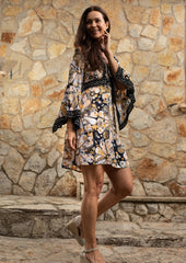 Abito a Tunica Cora // Gertrudis Print - Terracotta