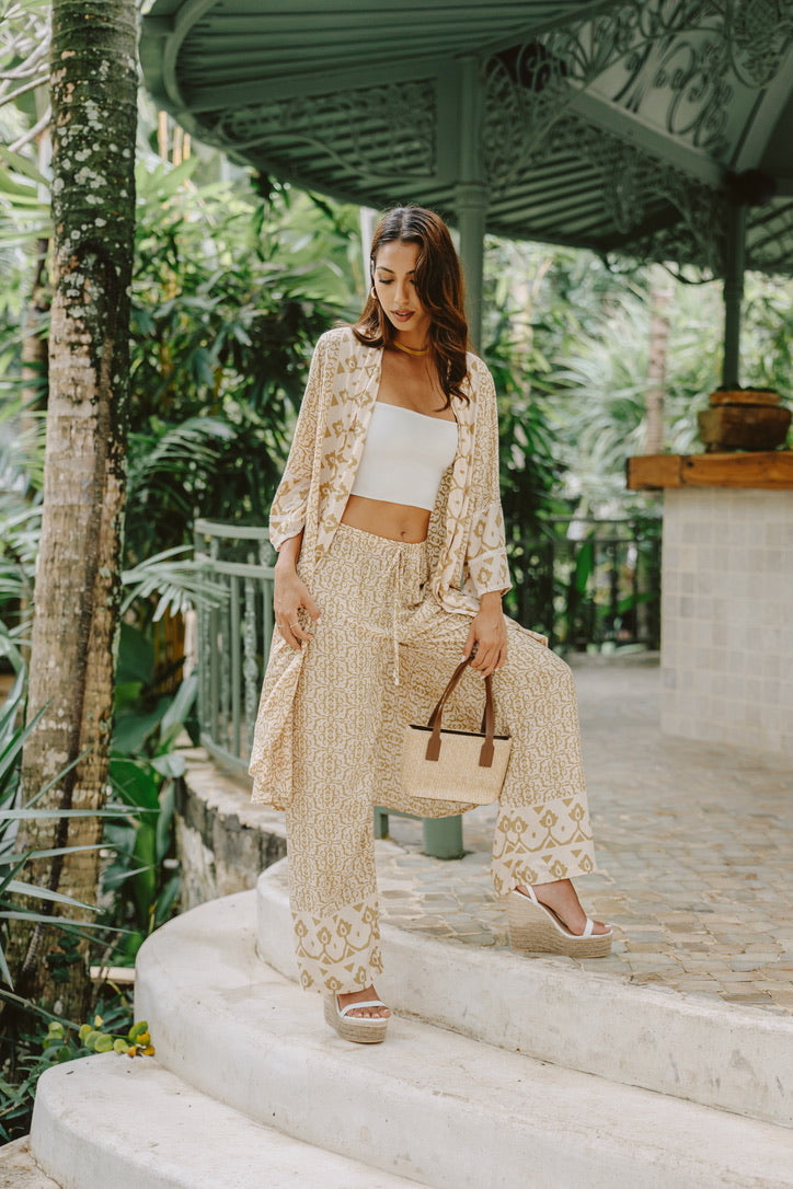 Maya Long Kimono // Nomad Border Print