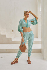 Flora Kimono Top – Pigment Color with Lavish Lace