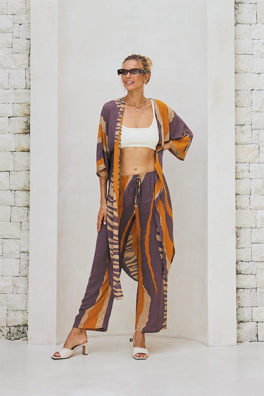 Dahlia Long Kimono – Urban Zafari Print
