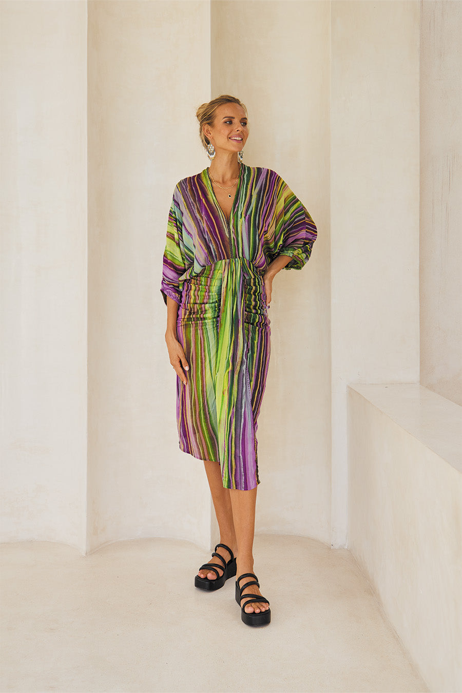Mariposa Long Dress Kimono – Boho Waves Tie Dye
