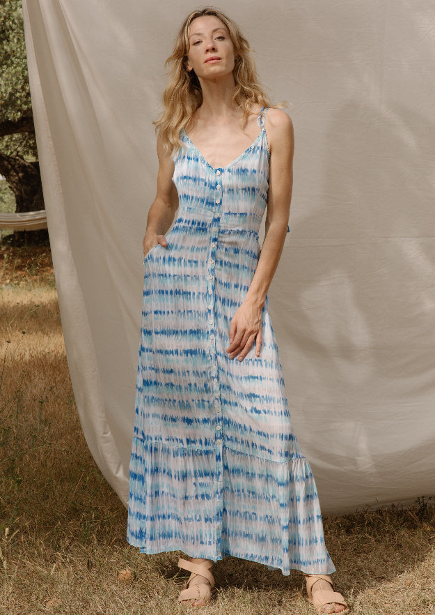 Dixie Long Dress // Puntitos Tie Dye