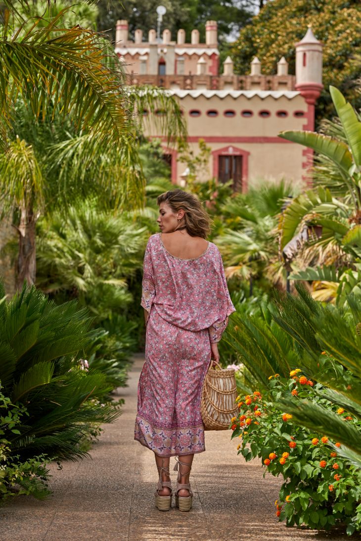 Orla Dress // Caleta Print - Pink