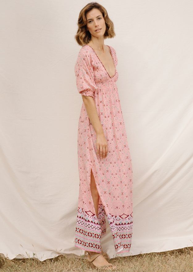 Dulce Long Dress // Folk Print