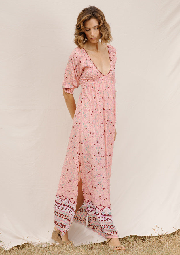 Dulce Long Dress // Folk Print