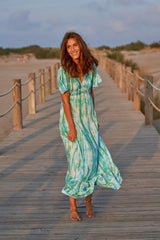 Ines Dress // Tanit Tie Dye - Green