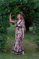 Ines Dress // Gertrudis Print - Terracotta