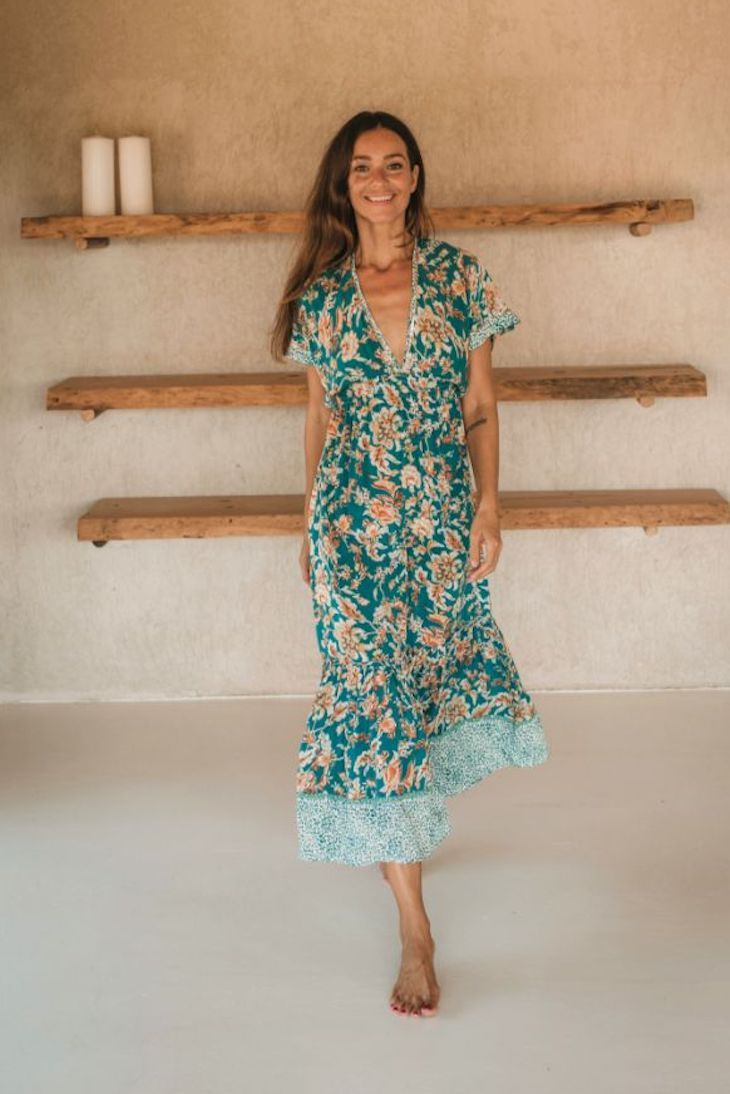 Aurola Midi Dress  // Terracotta Flower