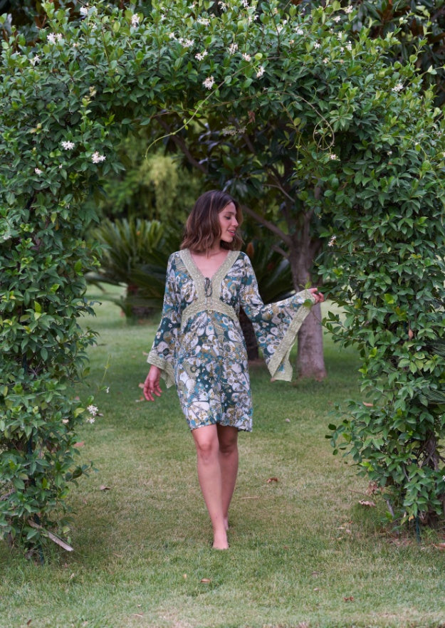 Robe Tunique Cora // Gertrudis Print - Vert