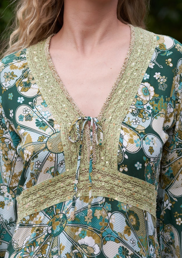  Cora Kaftan // Gertrudis Print - Verde