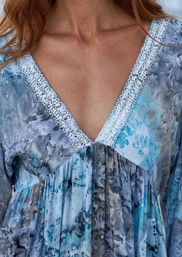 Abito a Tunica Faye // Bora Tie Dye - Blu