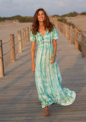 Ines Dress // Tanit Tie Dye - Green