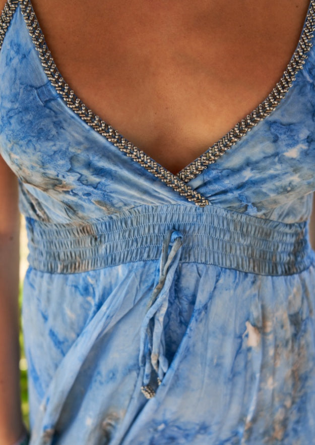 Eda Boho Dress // Molí Tie Dye - Blue