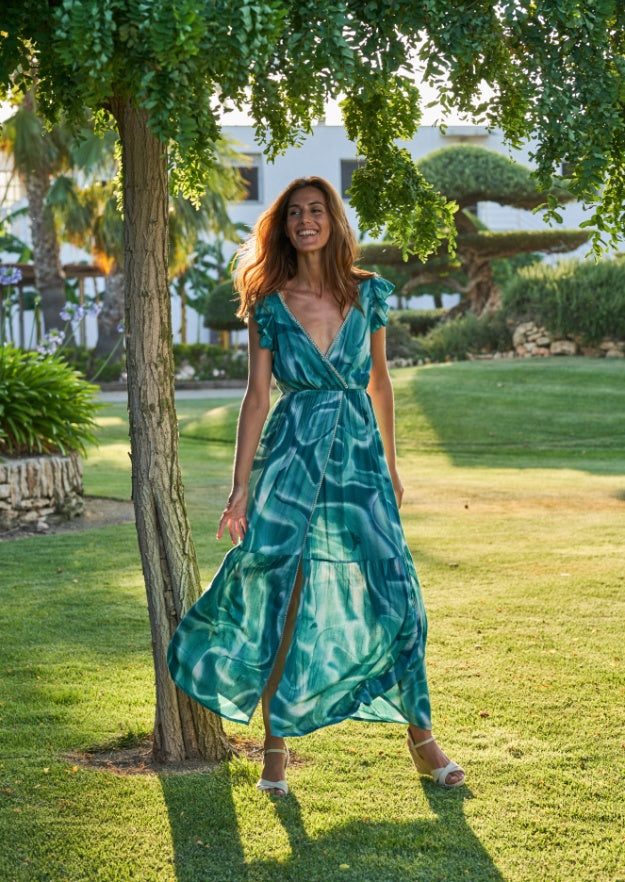 Jacinda Dress // Es Canar Tie Dye - Verde 