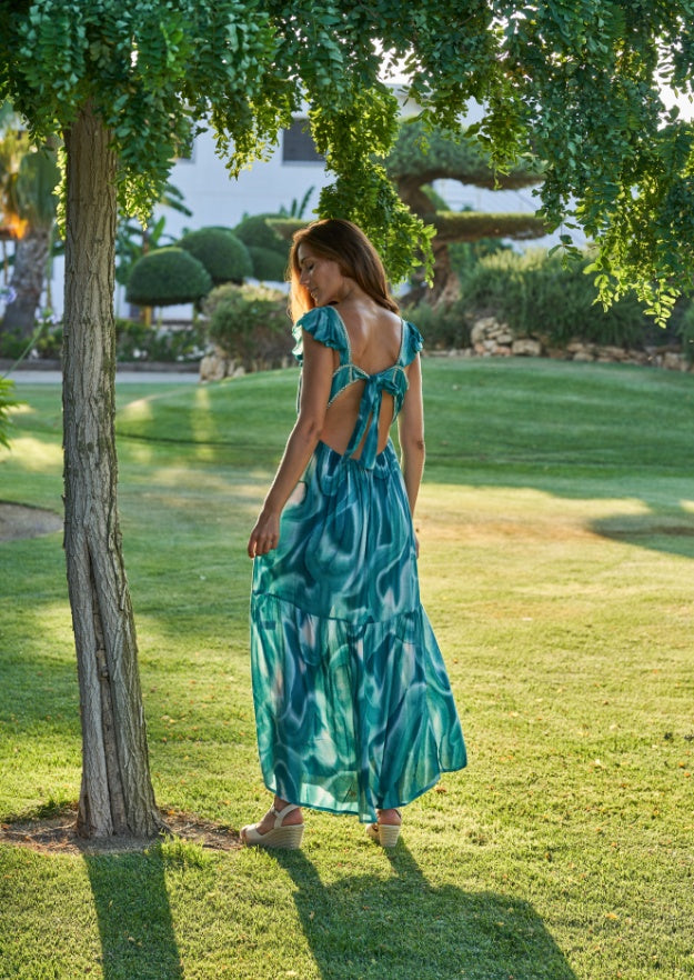 Robe Jacinda // Es Canar Tie Dye - Vert